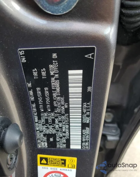 2015 Toyota Highlander Limited from USA, damaged, VIN 5TDDKRFH8FS153776